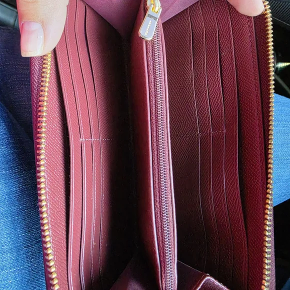 Coach Zip Around Wallet in Burgundy - Picture 6 of 6